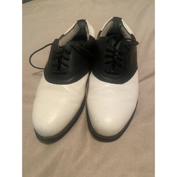 Wolverine Shoes Men's Golf Athletic Size 10M White Black Lace Spikes - Picture 3 of 8